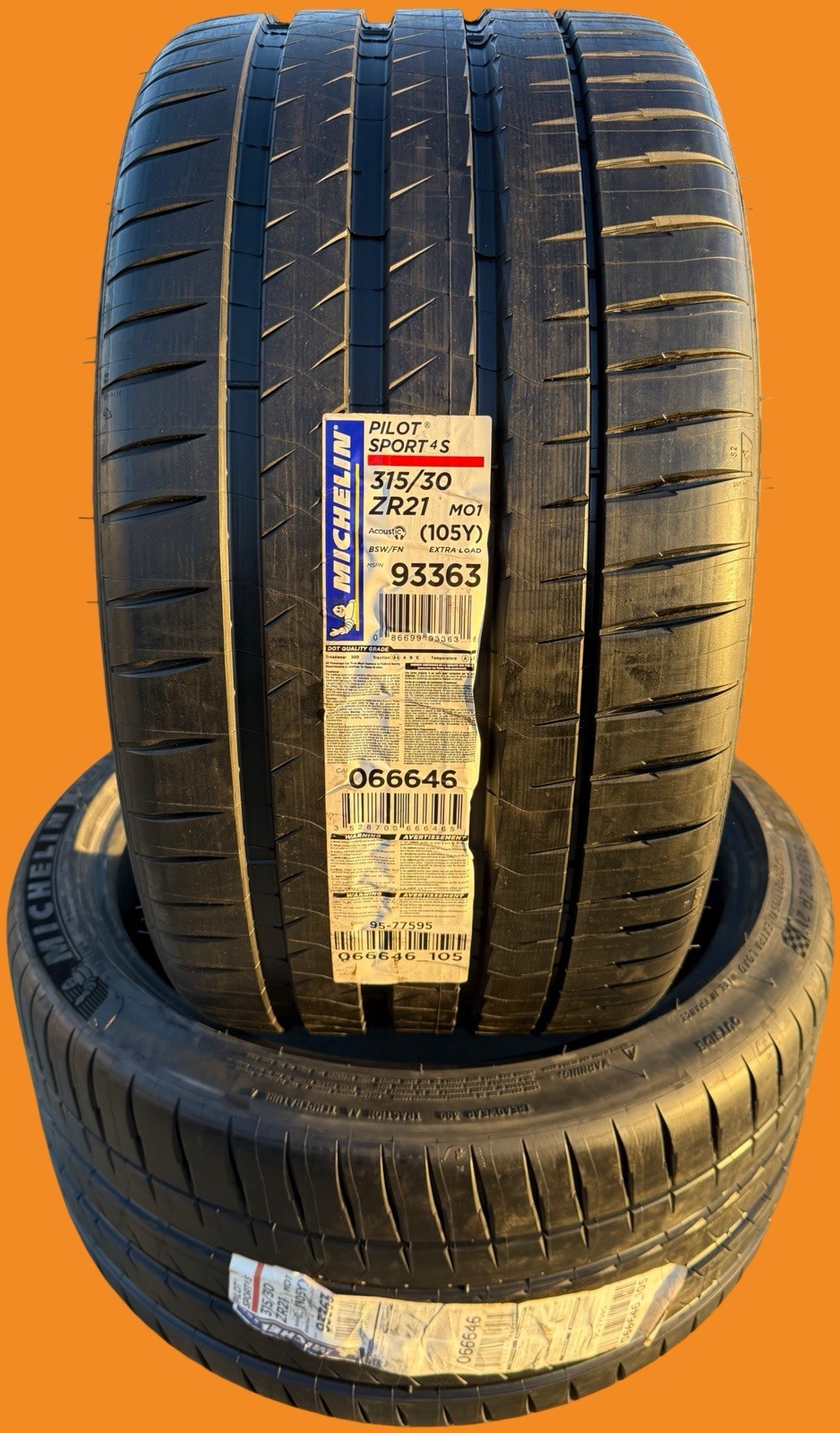 Set of TWO BRAND NEW 315/30ZR21 (105Y) Michelin Pilot Sport 4S MO1 Tires 3153021