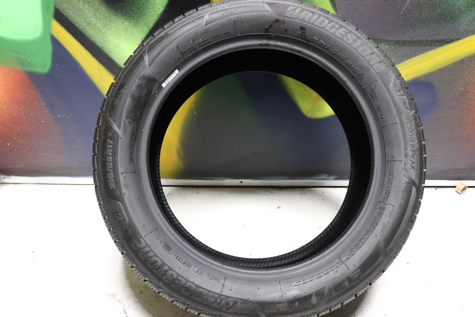 Set of 4 New 215/55R17 Bridgestone WeatherPeak – 94V – 11/32 (New)