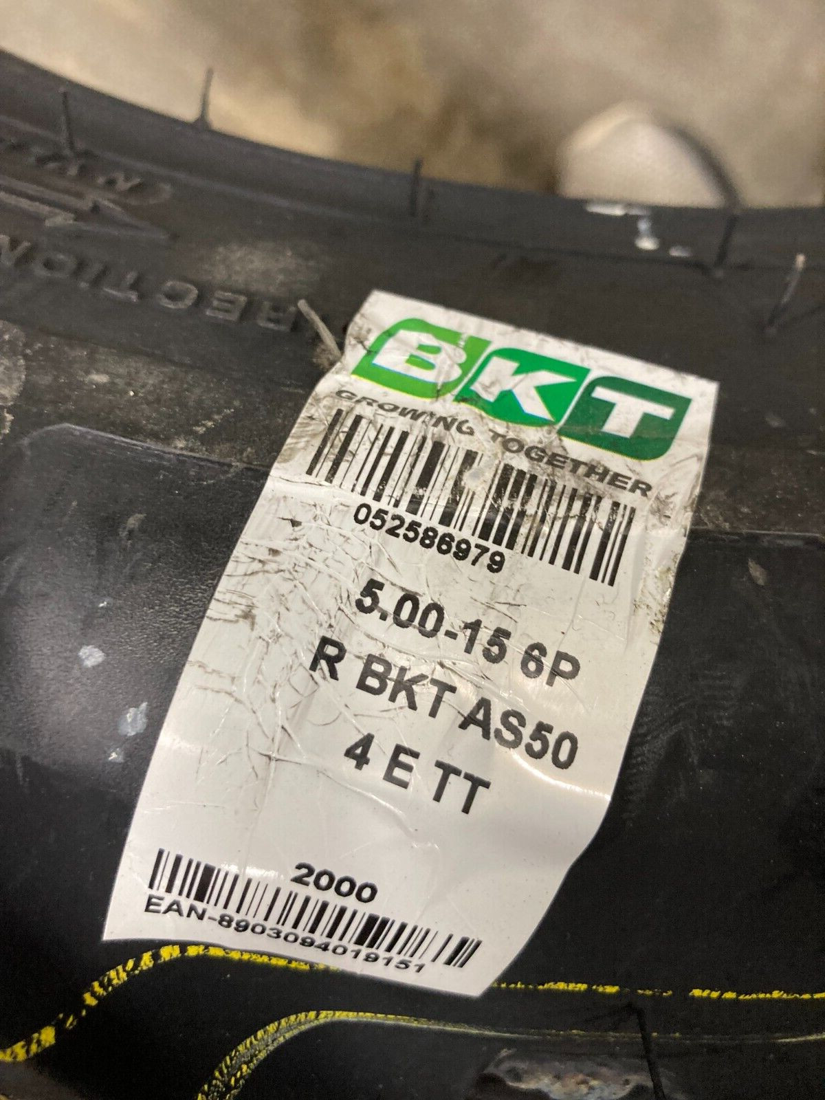 TWO 5.00-15 BKT HAY RAKE COMPACT TRACTOR TIRE LUG 500 15 R1