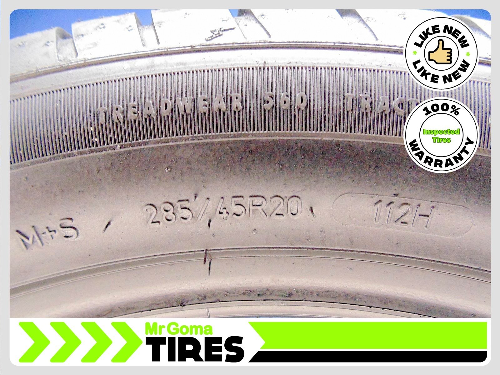 1 GOODYEAR EAGLE SPORT A/S RSC RFT XL 285/45R20 USED TIRE 9.9/32 TREAD RUN FLAT