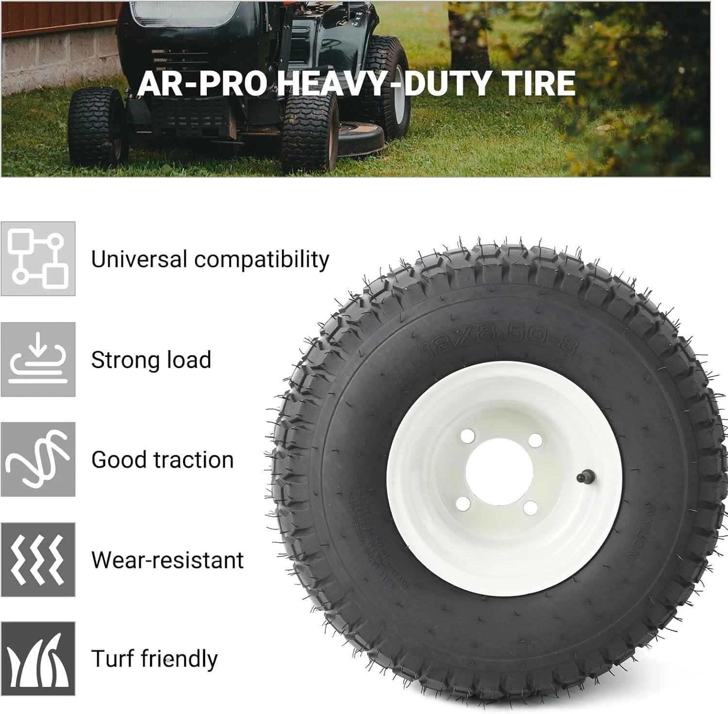 Reliable 2-Pack 18″ Tubeless Pneumatic Tires – Ideal for Boat Trailers