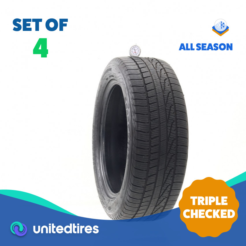 Set of (4) Used 225/55R18 Goodyear Assurance WeatherReady 98V – 6-7/32