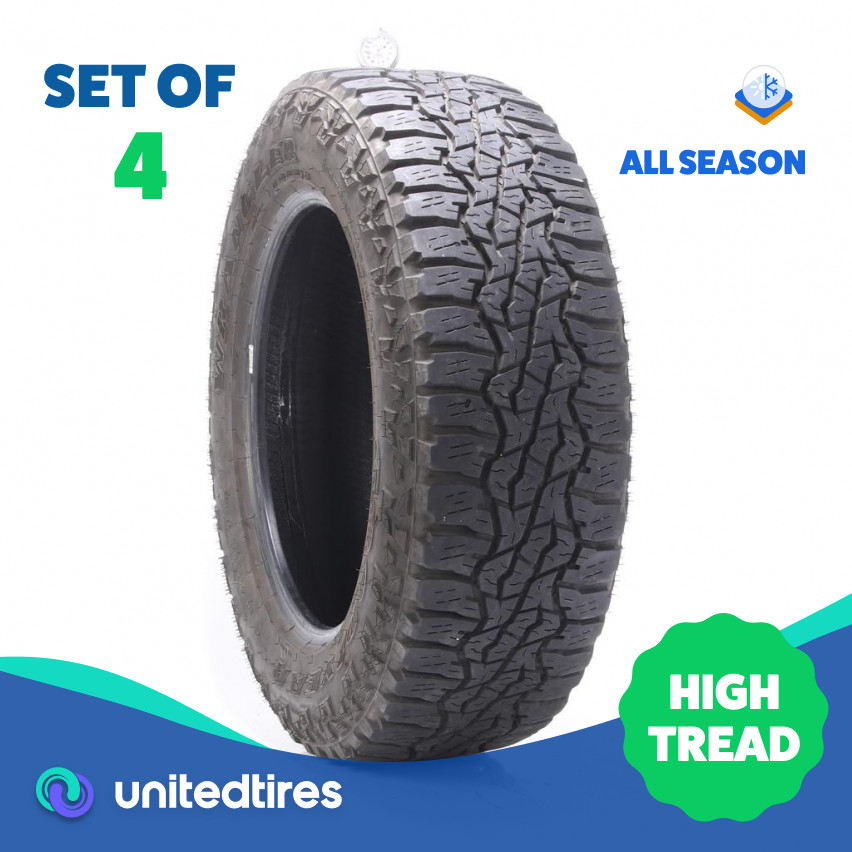 Set of (4) Used 275/60R20 Goodyear Wrangler Ultra Terrain AT 115S – 9.5-11/32