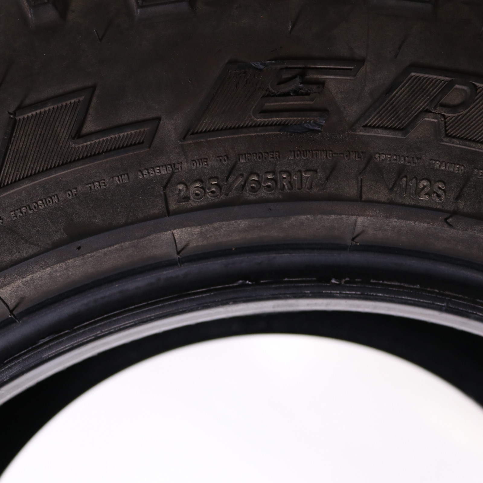 Set of 2 Used 265/65R17 Goodyear Wrangler Duratrac – 112S 9.5-10.5/32 No Repairs