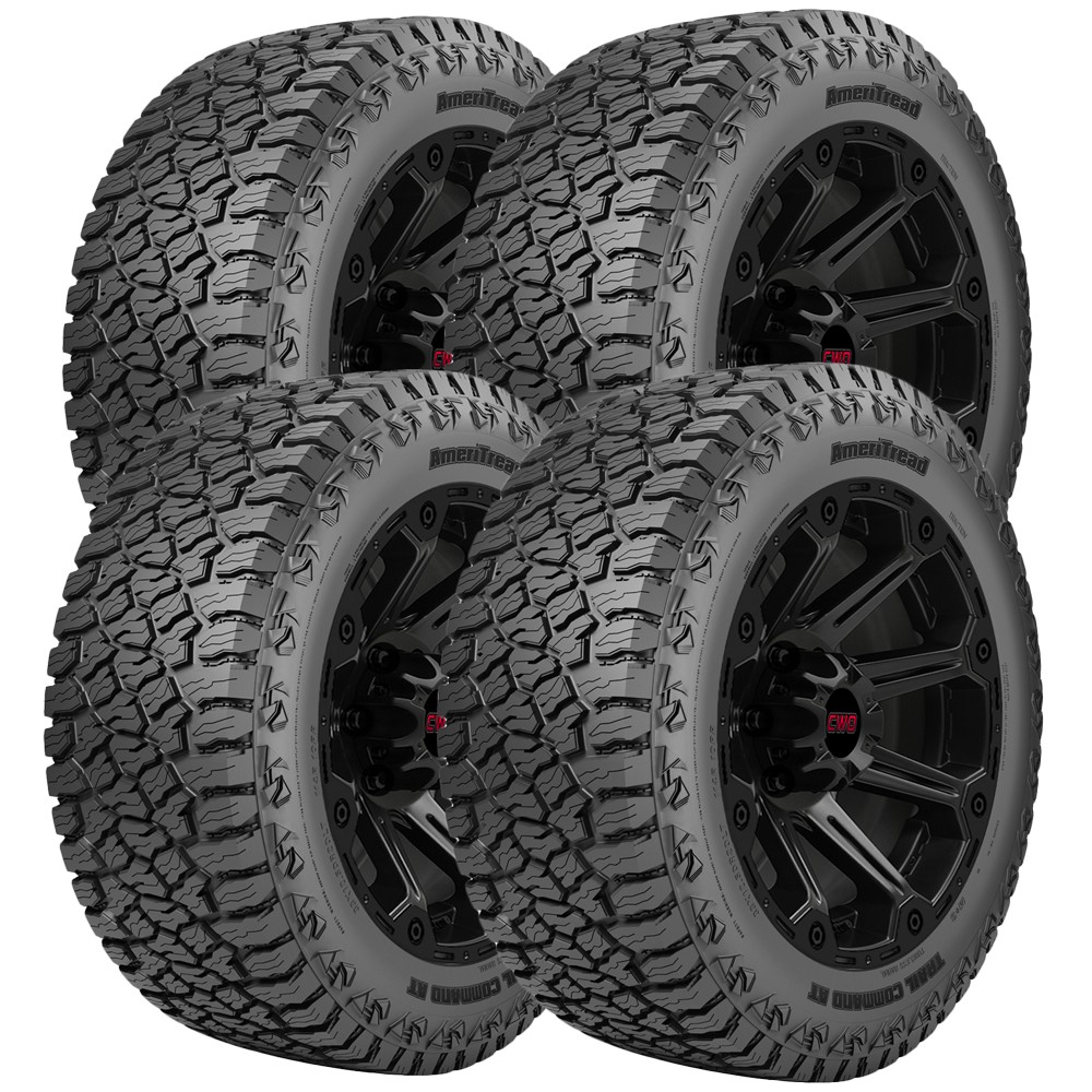 (QTY 4) 285/45R22 AmeriTread Trail Command A/T 114H XL Black Wall Tires