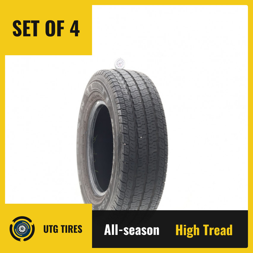 Set of (4) Used LT 225/75R16 Nexen Roadian CT8 HL 115/112R – 9.5-11/32