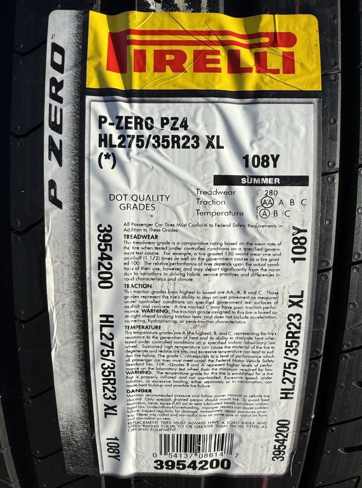 TWO BRAND NEW HL275/35R23 275/35R23 108Y Pirelli P Zero PZ4 BMW XM / X7 Tires