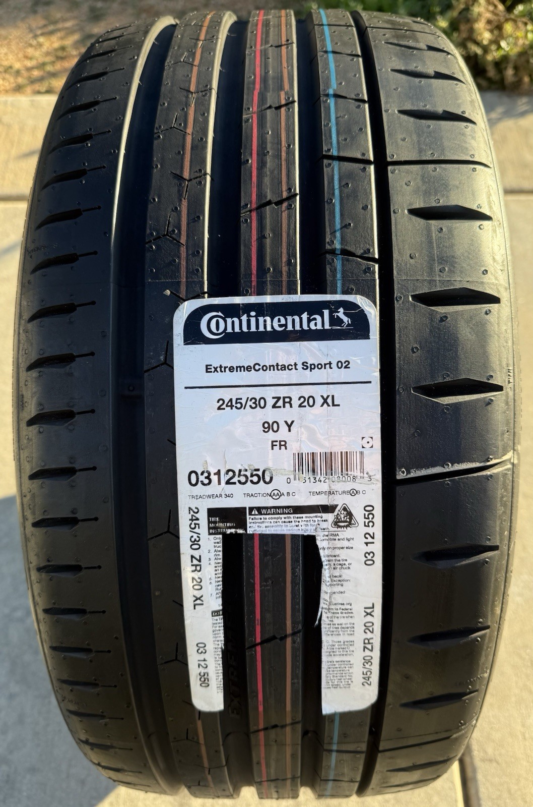 Set of TWO BRAND NEW 245/30ZR20 90Y Continental ExtremeContact Sport 02 Tires