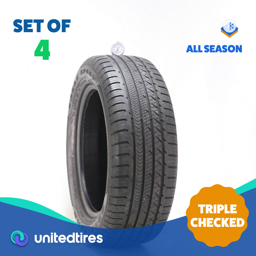 Set of (4) Used 235/55R18 Goodyear Eagle Sport AO 100H – 7.5-9/32