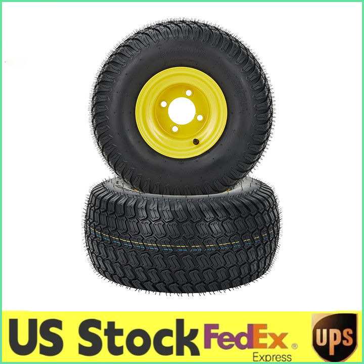 2pc 18×9.50-8 Lawn Mower Tires & Wheel Assembly 4 Lug Hole 18×9.5-8 18×9.5×8,Rim