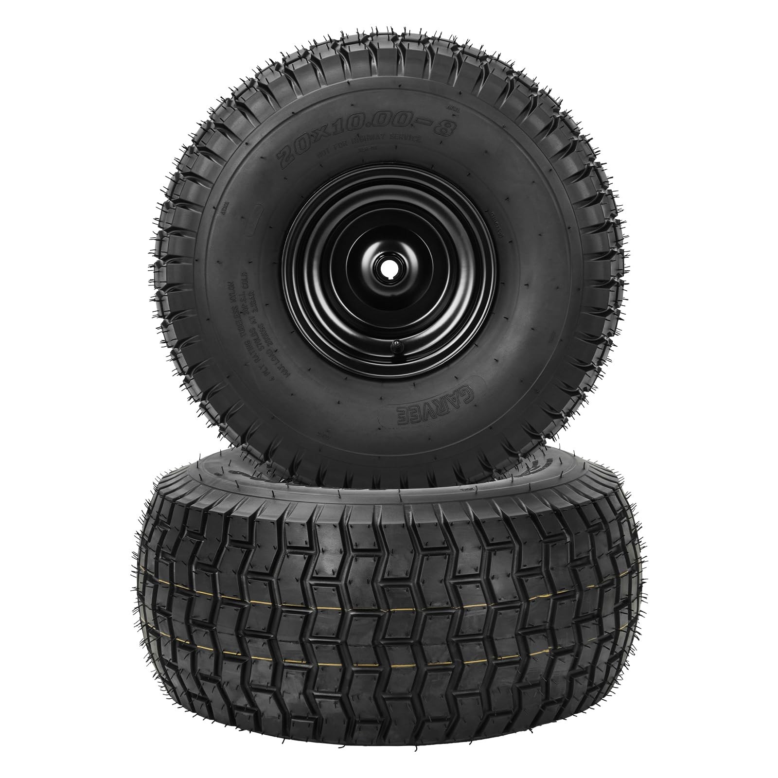 2PCS 20×10-8 Rubber Lawn Mower Tire 20x10x8 Gof Cart Replacement Rear Tire W/Rim