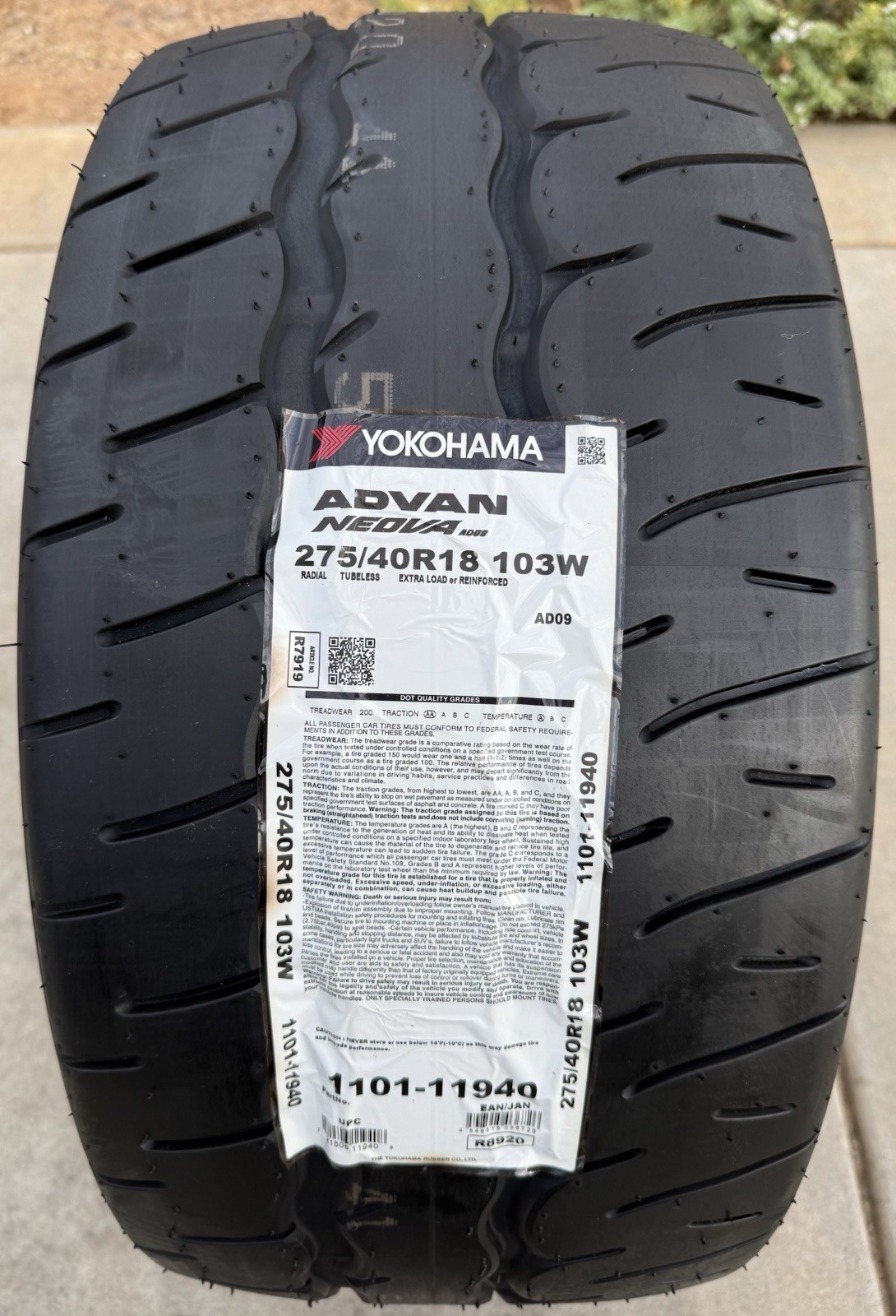 TWO BRAND NEW 275/40R18 103W Yokohama ADVAN NEOVA AD09 Tires Like Michelin Cup 2