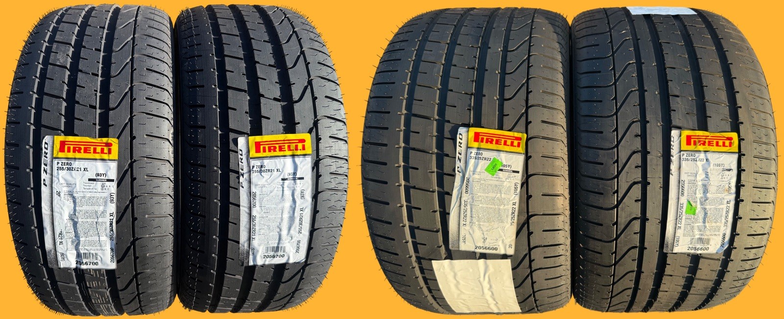 4X NEW Pirelli P Zero Tires 2X 255/30ZR21 & 2X 335/25ZR22 Ferrari Lambo Porsche