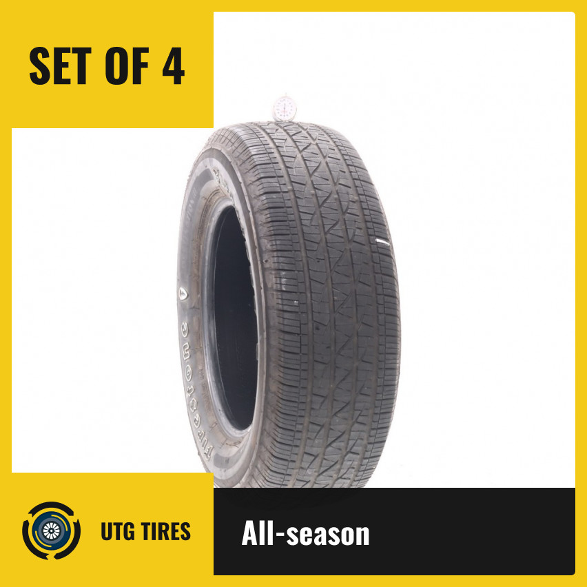 Set of (4) Used 255/65R17 Firestone Destination LE3 110T – 7-9/32 (O7Z8)