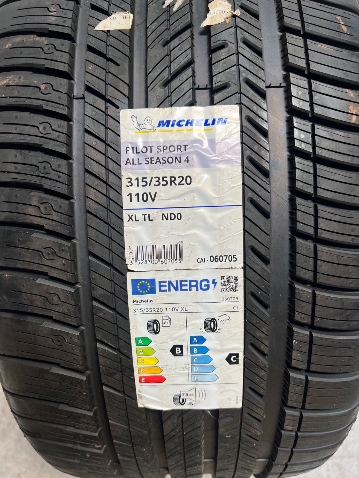 1 – NEW 315/35R20 XL (110V) Michelin Pilot Sport All Season 4 (ND0) Porsche 7068