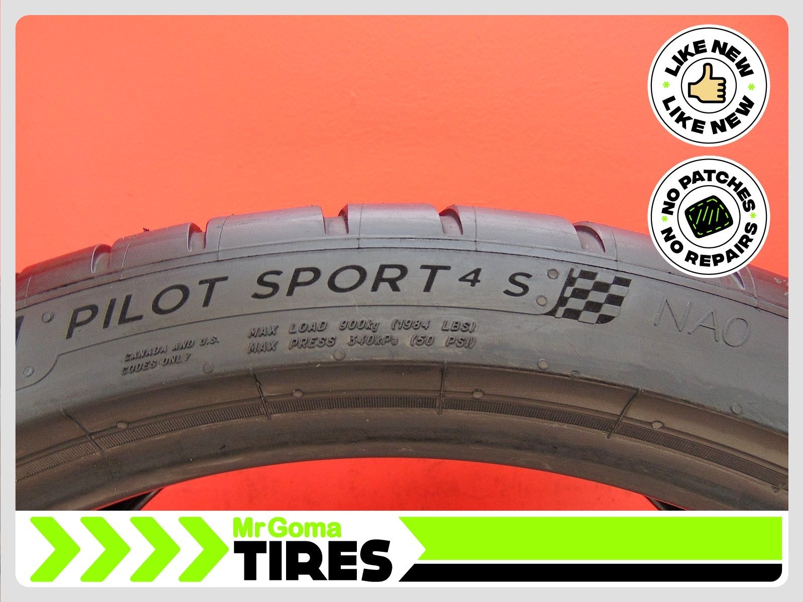 2 MICHELIN PILOT SPORT A/S 4S NAO XL 305/30ZR21 USED TIRES 9/32 TREAD 108V