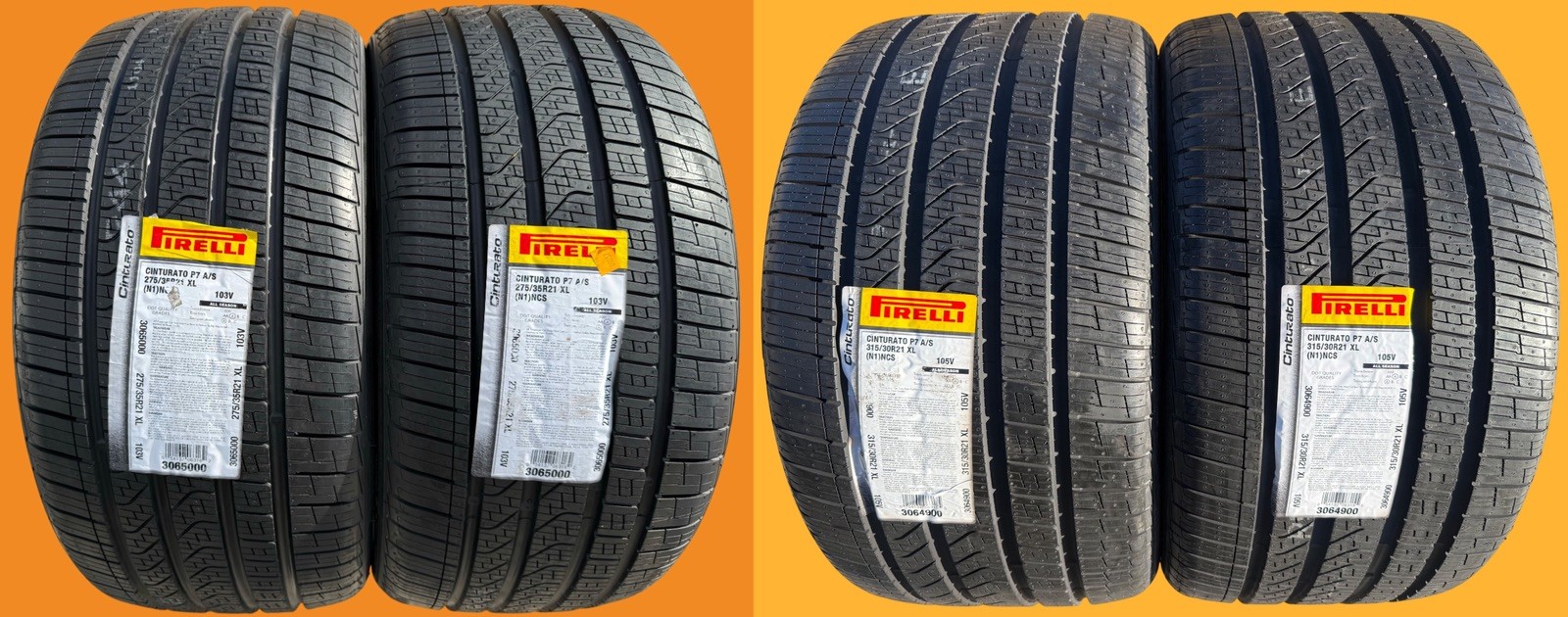 4X NEW Pirelli Cinturato P7 All Season N1 Porsche PNCS 2X 275/35R21 2X 315/30R21