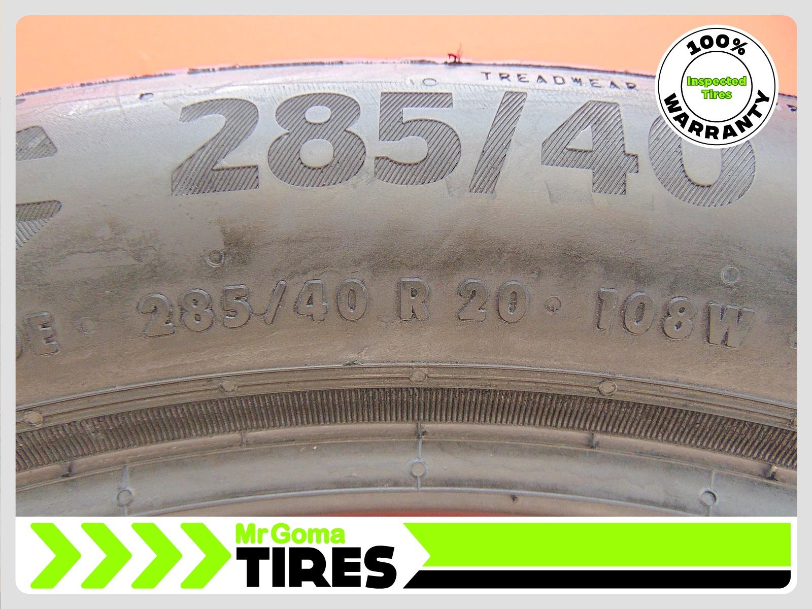 2 CONTINENTAL ECOCONTACT 6 Q MO XL 285/40R20 USED TIRES 6.8/32 TREAD 2854020