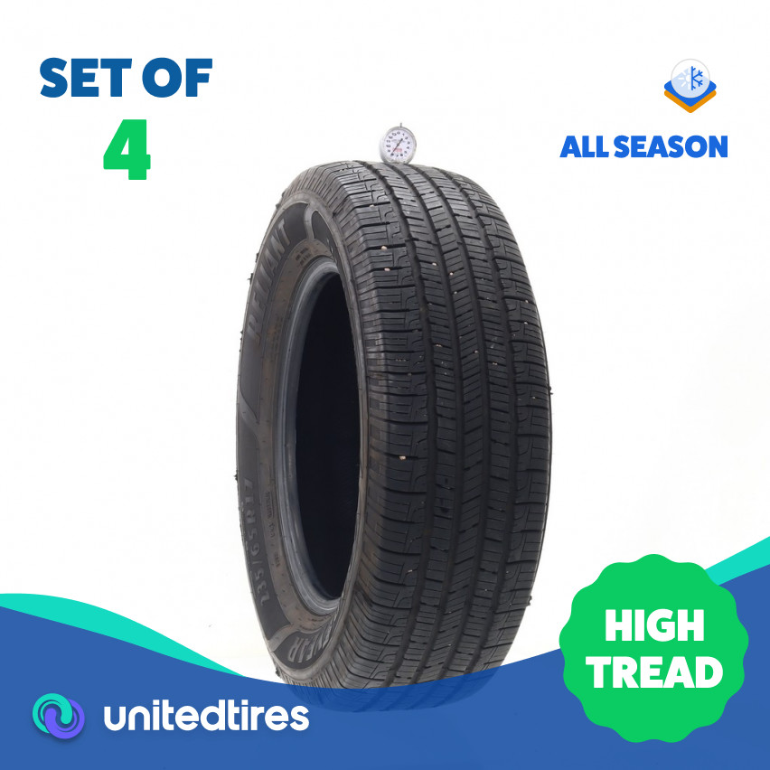 Set of (4) Used 235/65R17 Goodyear Reliant All-season 104V – 8-8.5/32