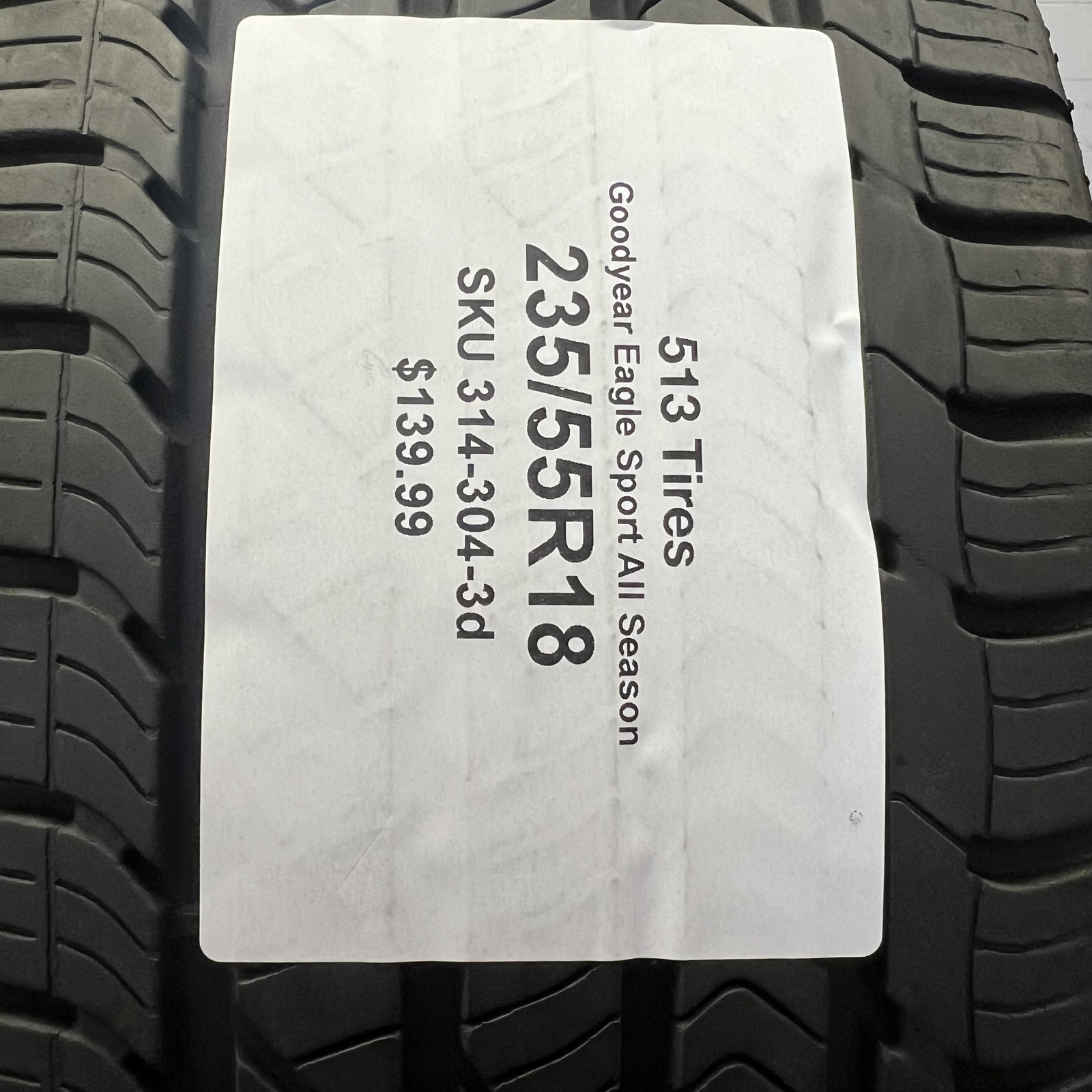 1 (One)Tire LikeNEW Goodyear Eagle Sport All Season AO 235/55R18 100 H