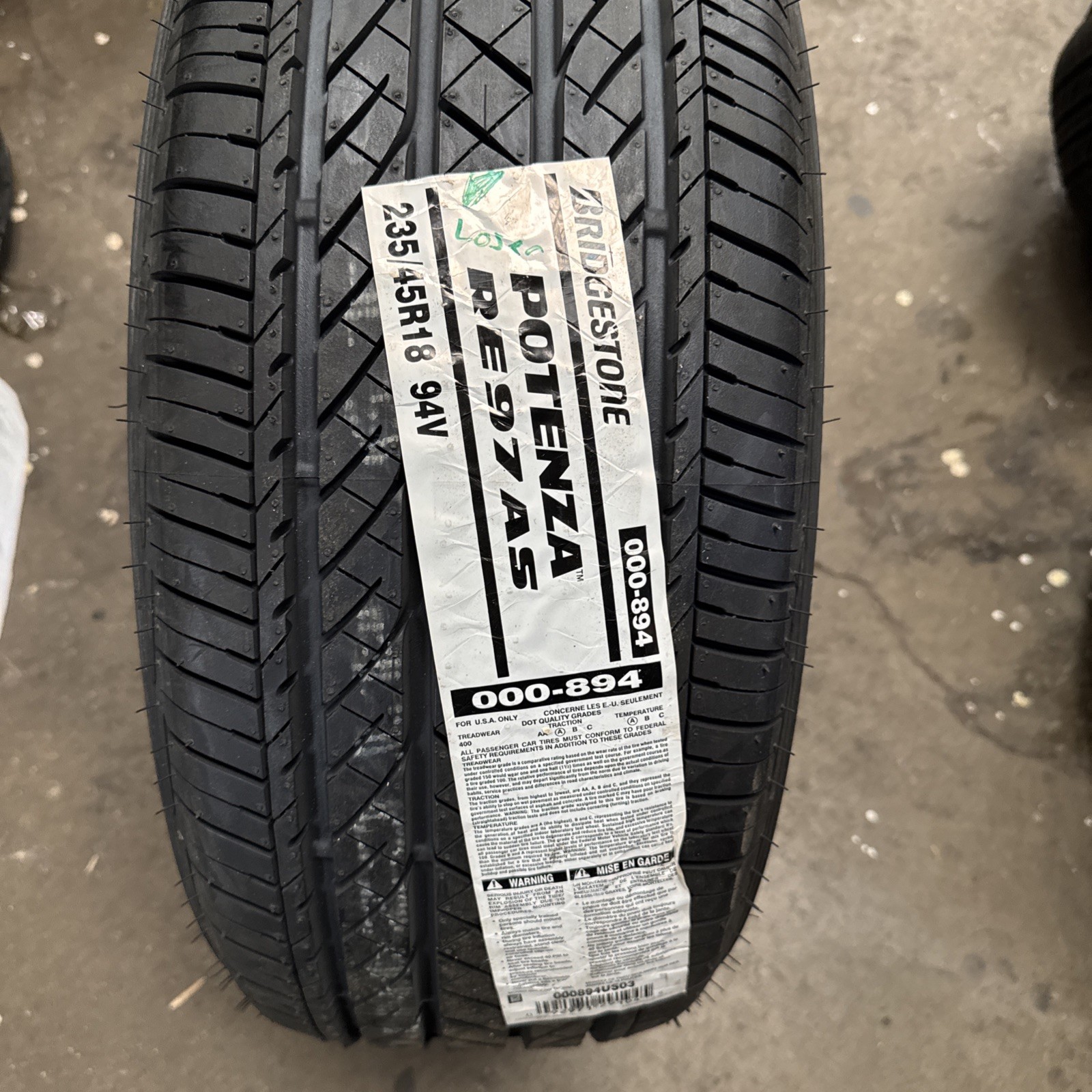 New 235/45R18 Bridgestone Potenza RE97AS 94V