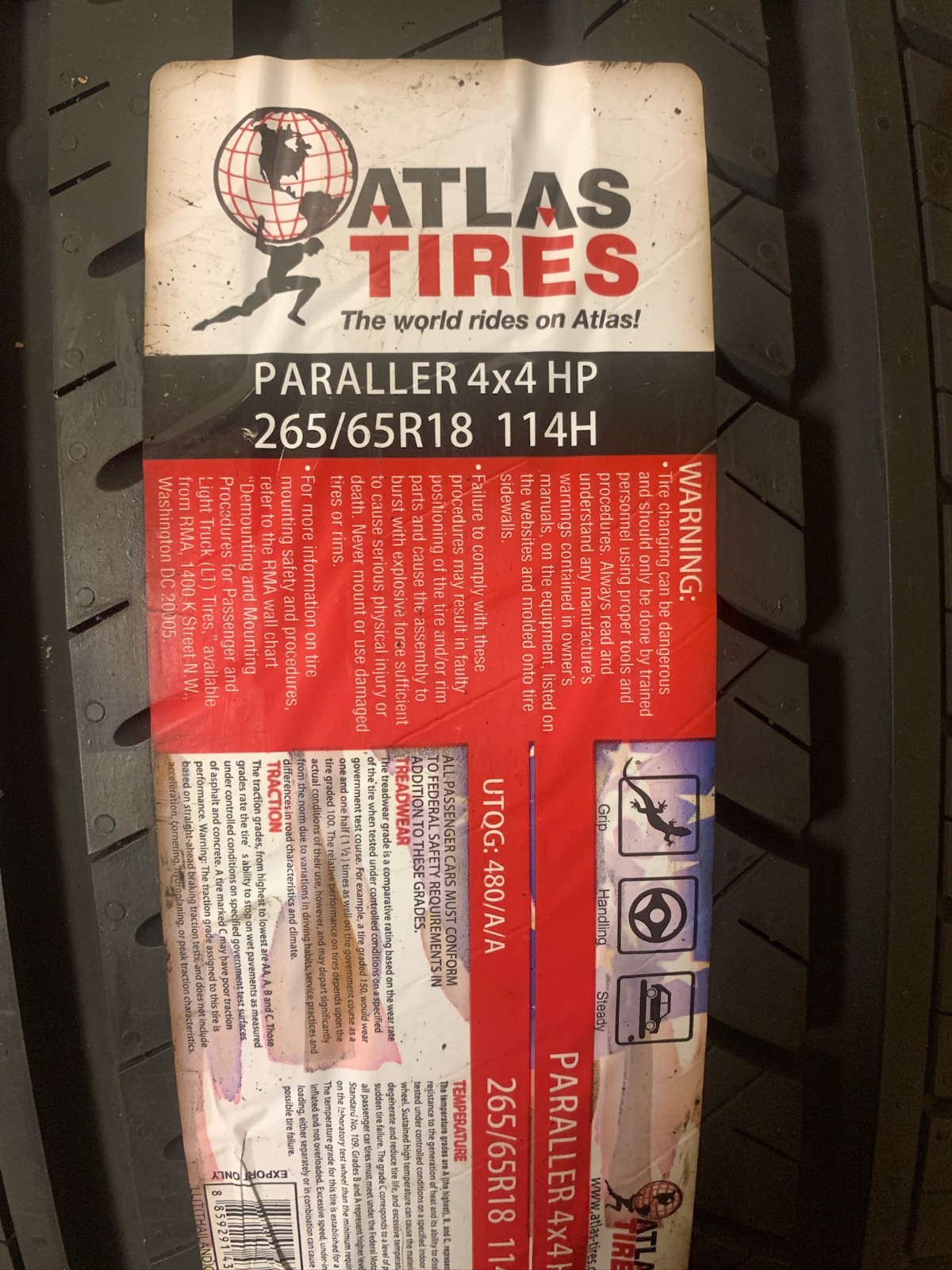 2 New 265 65 18 Atlas Paraller 4×4 HP All Season Tires