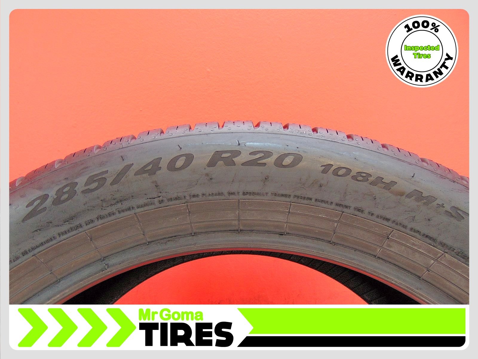 1 PIRELLI P ZERO A/S I XL 285/40R20 USED TIRE 7.3/32TREAD PZERO BMW 108H 2854020