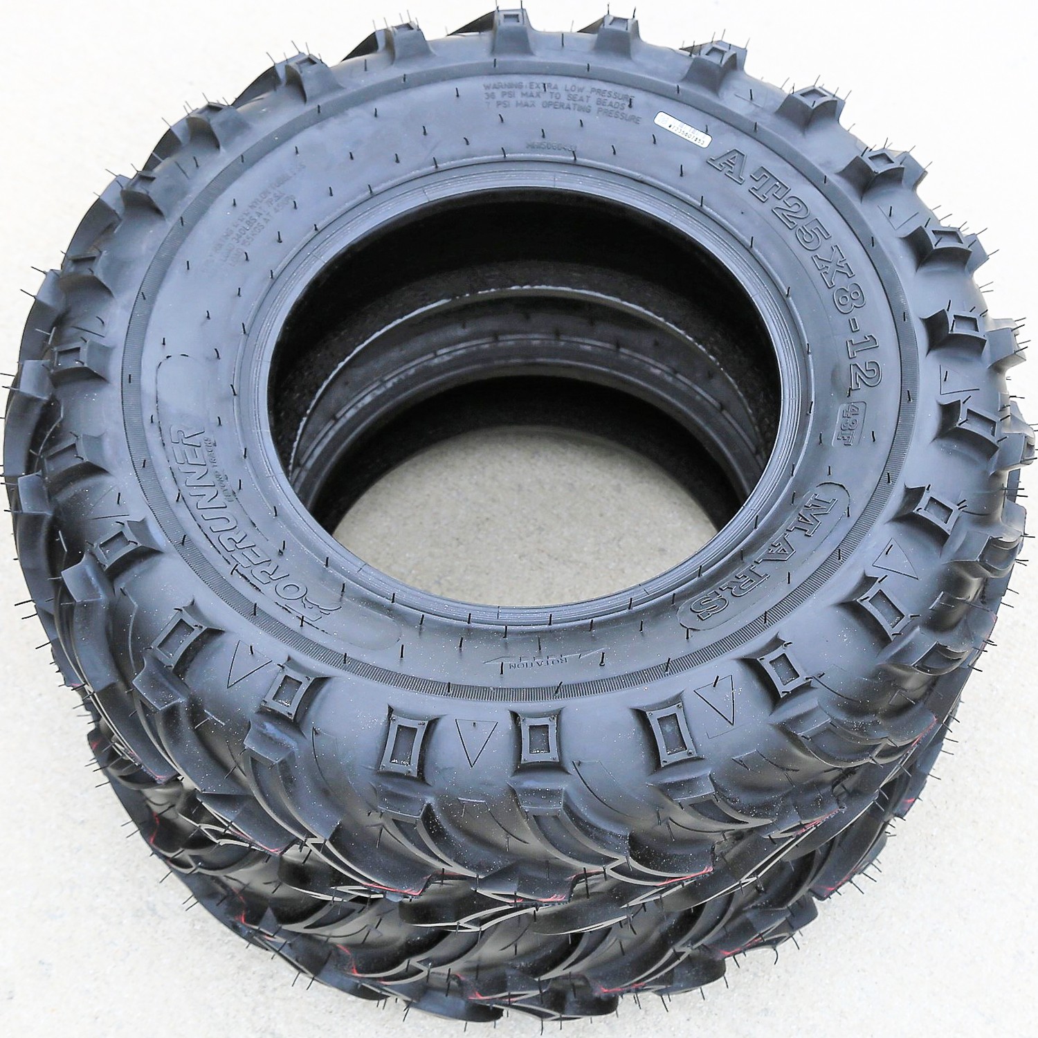 Tire 25×10.00-12 25×10-12 Forerunner Mars B MT M/T Mud ATV UTV 50F 6 Ply