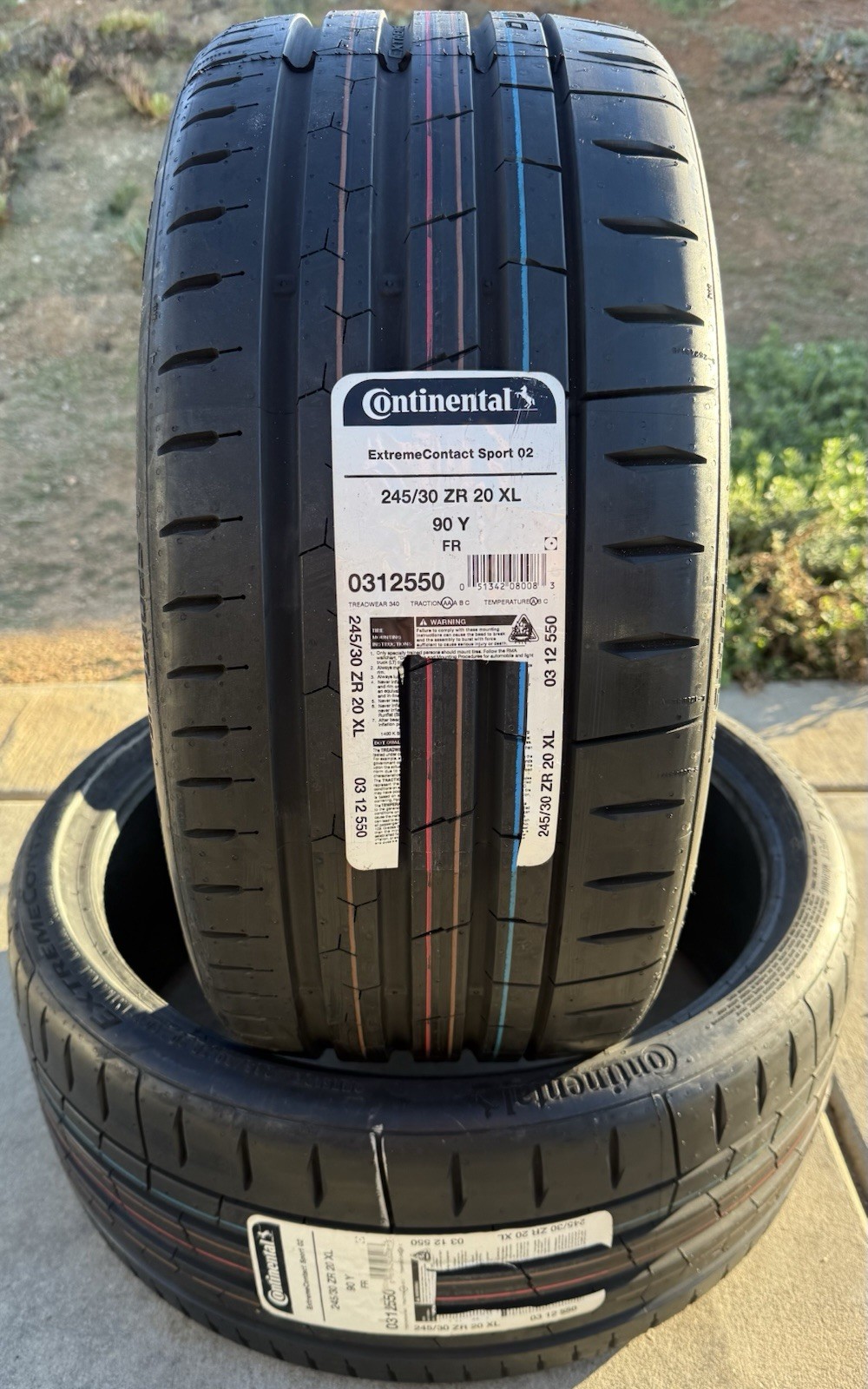 Set of TWO BRAND NEW 245/30ZR20 90Y Continental ExtremeContact Sport 02 Tires