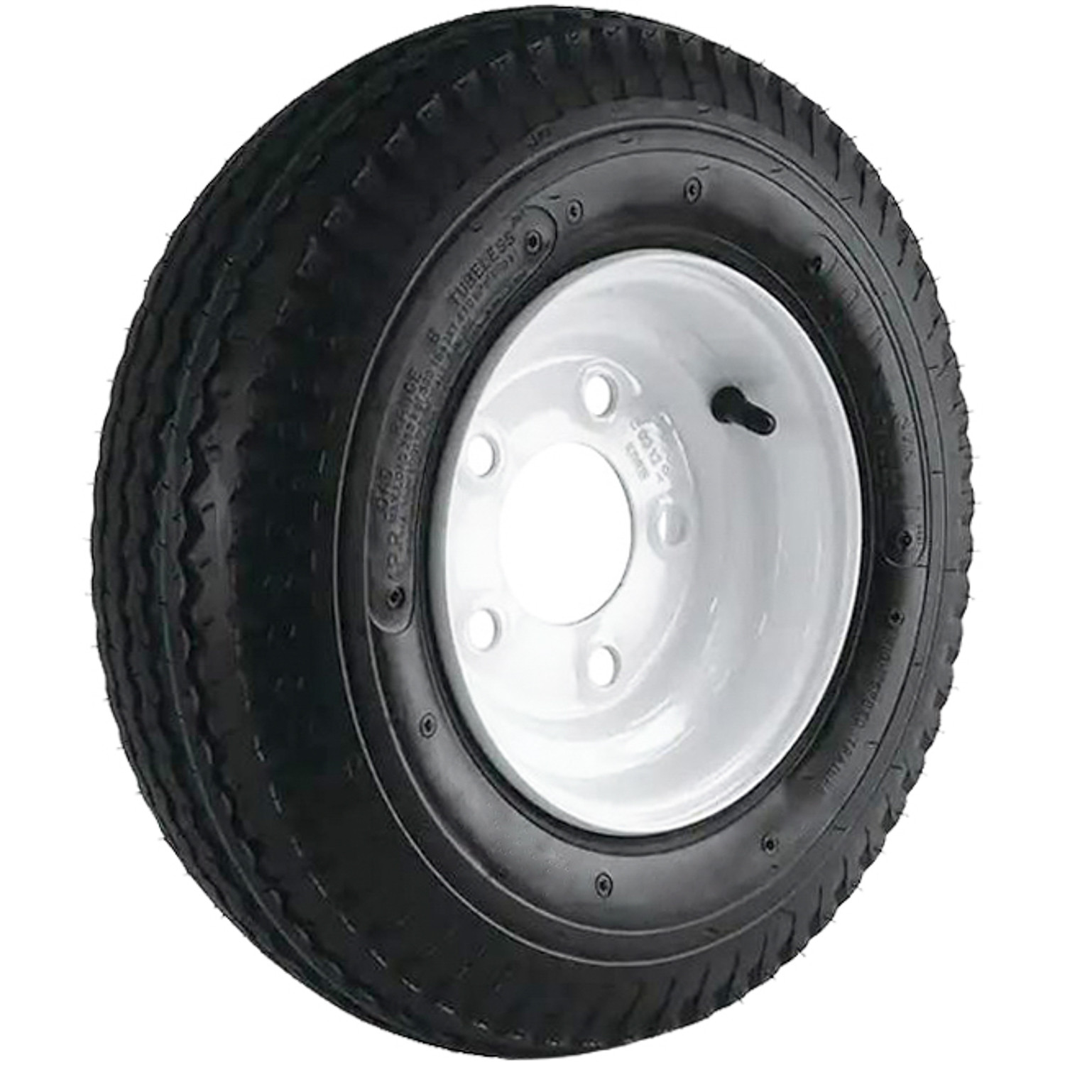 Tire Kenda Loadstar K371 4.8-8 4.80-8 C 6 Ply 5 x 4.5 Solid White Assembly