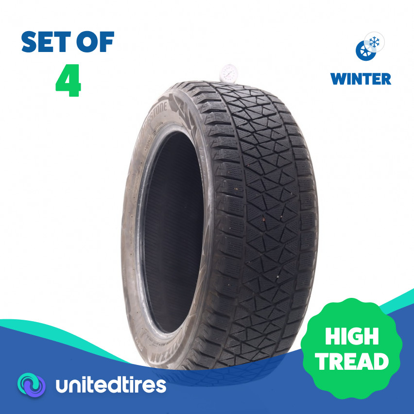 Set of (4) Used 255/55R20 Bridgestone Blizzak DM-V2 107T – 8.5-9.5/32