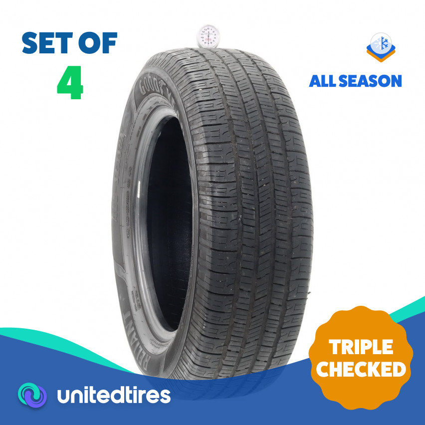 Set of (4) Used 225/65R17 Goodyear Reliant All-season 102H – 7-8.5/32 (16922)