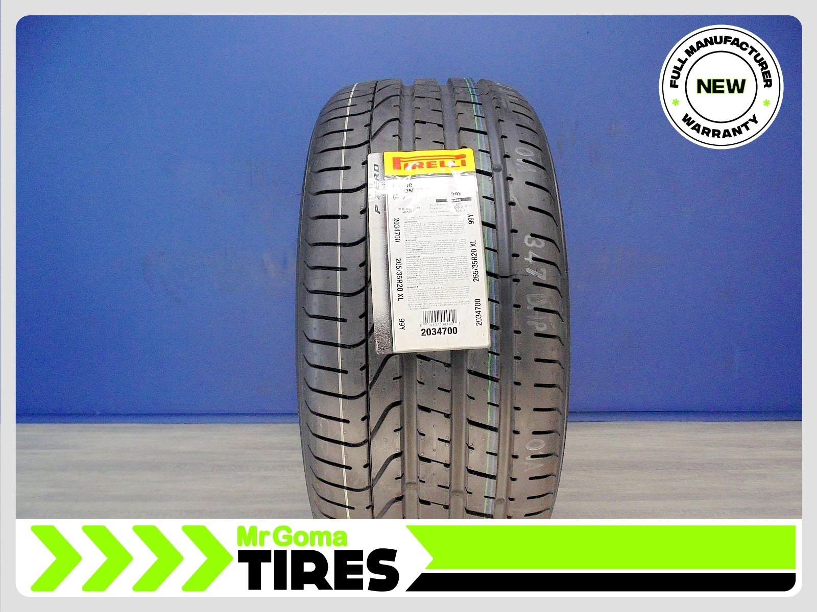 1 BRAND NEW TIRE PIRELLI P ZERO TM AO XL 265/35R20 99Y 2653520