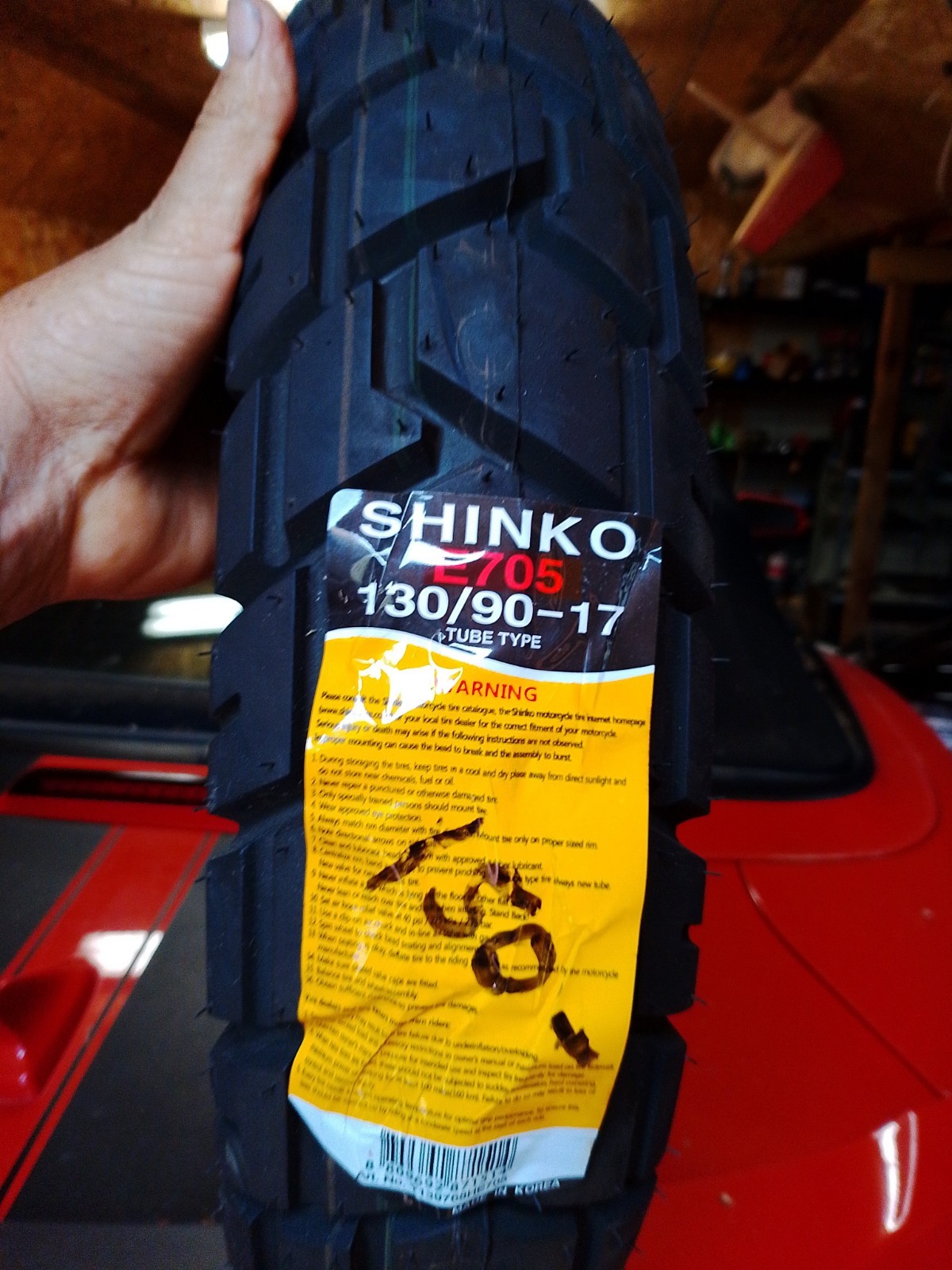 Shinko 87-4522 705 Dual Sport Front/Rear Tire 130/90-17 68H Bias TT