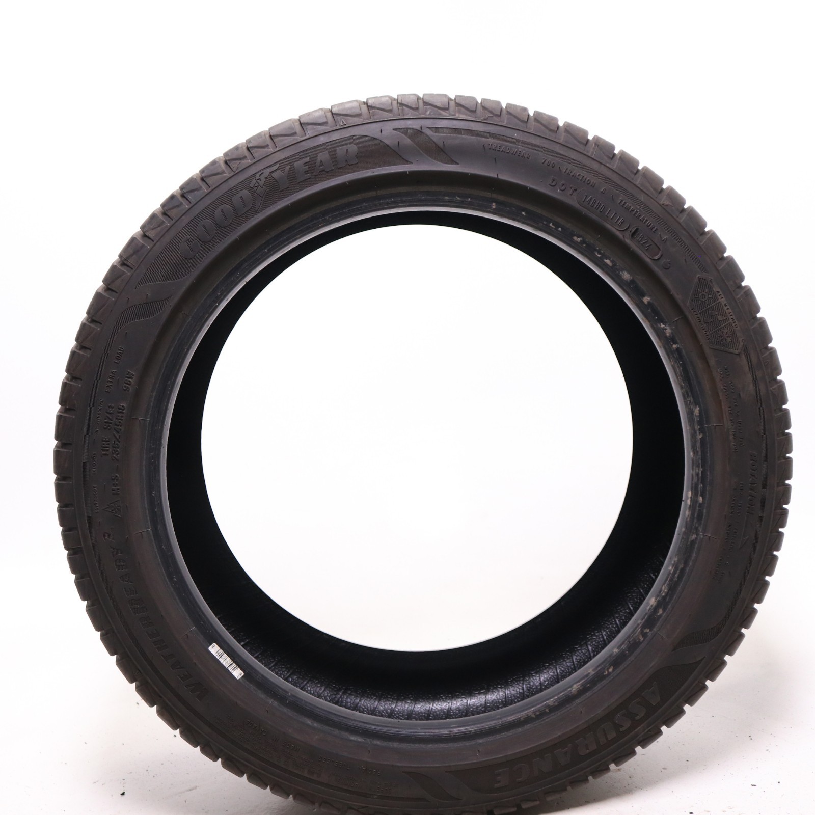 Set of 2 Used 235/45R18 Goodyear Assurance WeatherReady 2 – 98W – 8.5-9.5/32