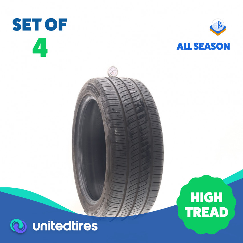 Set of (4) Used 235/45R18 Continental ControlContact Tour M A/S EV – 8.5-9.5/32
