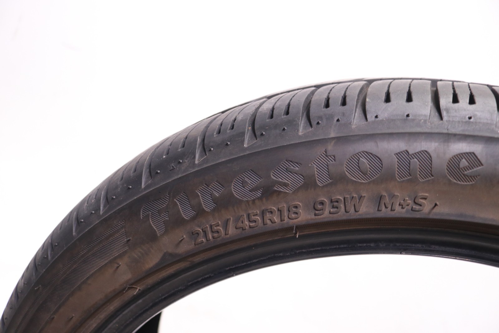 Set of 4 Used 215/45R18 Firestone Firehawk AS V2 – 93W – 7.5/32