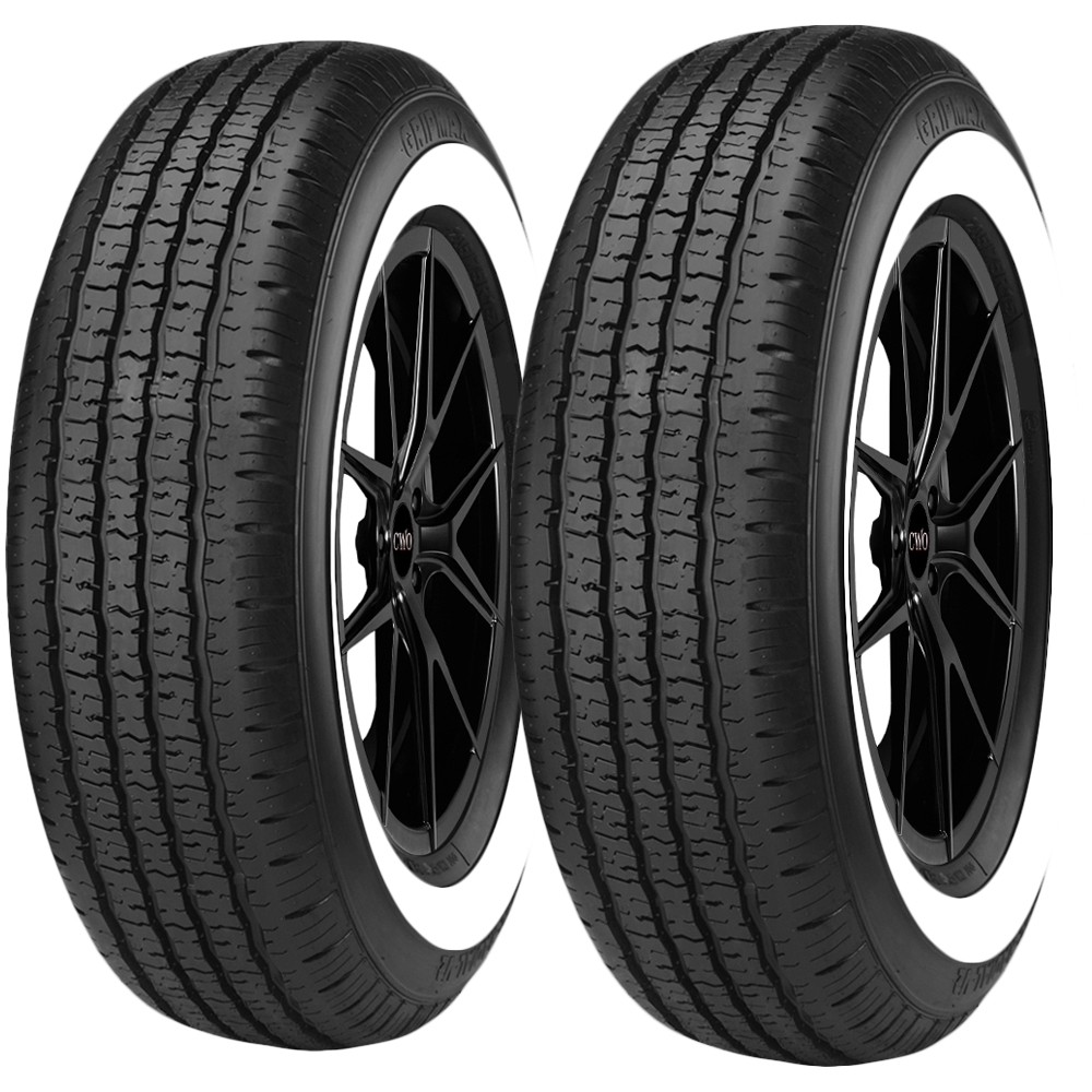 (QTY 2) 155R15 GripMax MaxGrip Classic GT 83S SL White Wall Tires