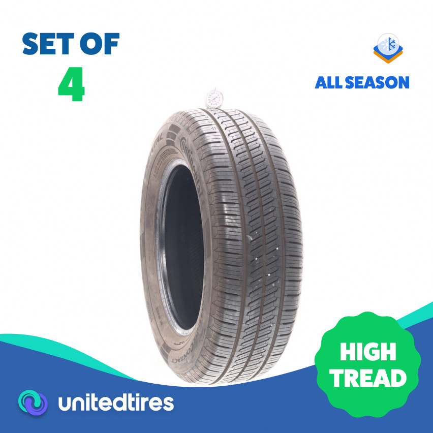 Set of (4) Used 235/65R17 Continental ControlContact Tour M A/S EV – 9-9.5/32