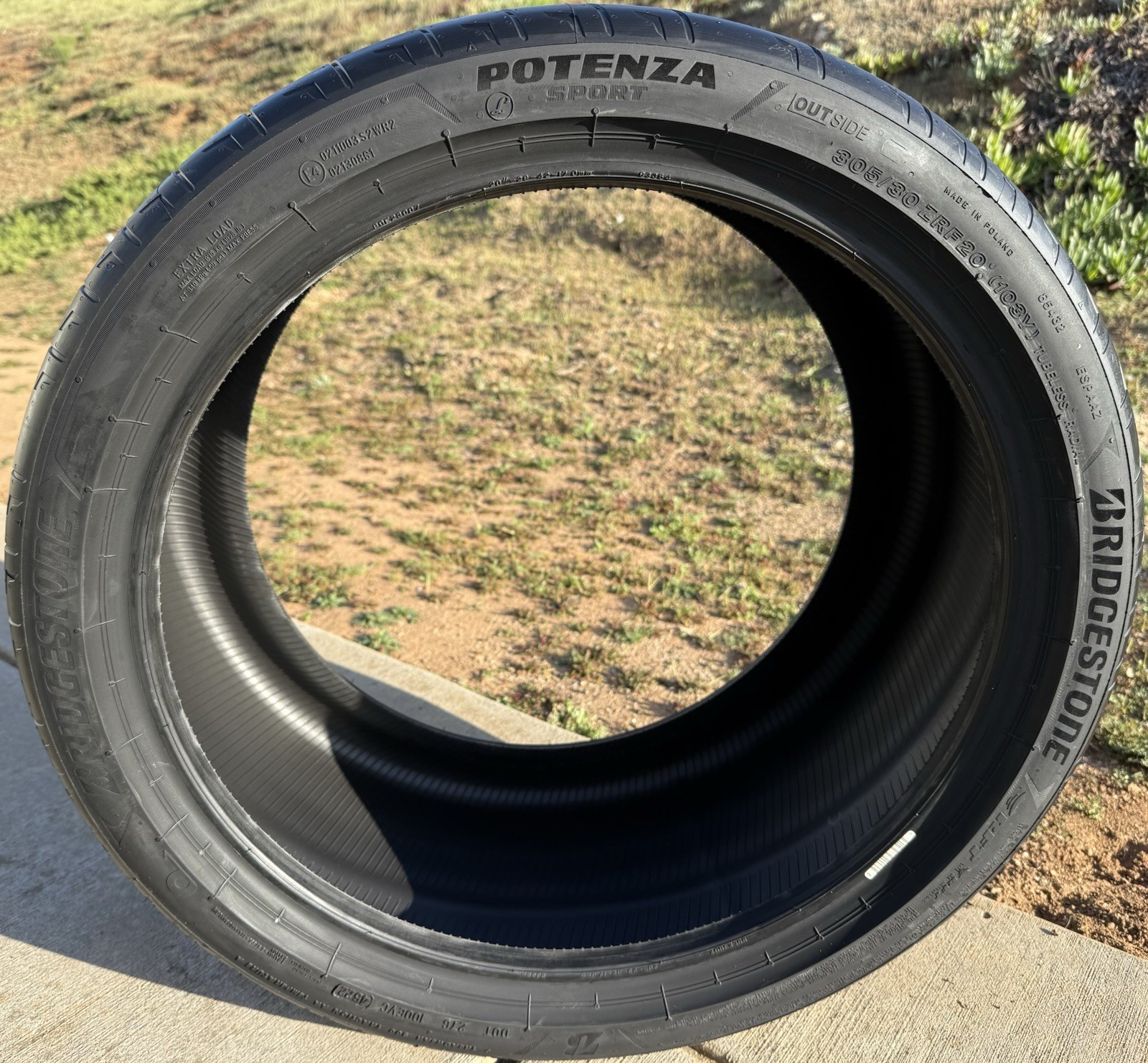 Set of TWO BRAND NEW 305/30ZR20 (103Y) Bridgestone Potenza Sport RFT Tires