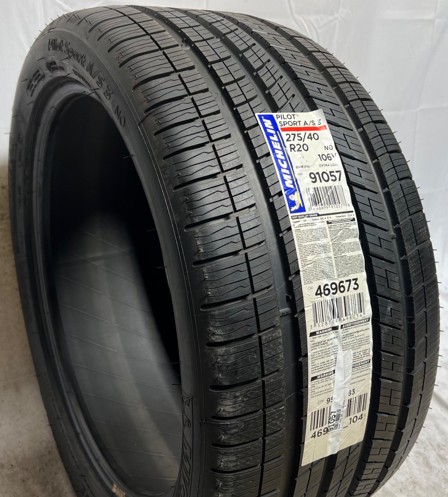 1 – NEW 275/40R20 XL (106V) Michelin Pilot Sport A/S 3 (N0) Porsche OEM – 3064