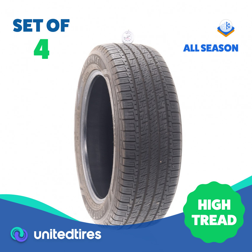 Set of (4) Used 235/55R19 Goodyear Assurance MaxLife 101V – 9.5-11/32 (19L7C)