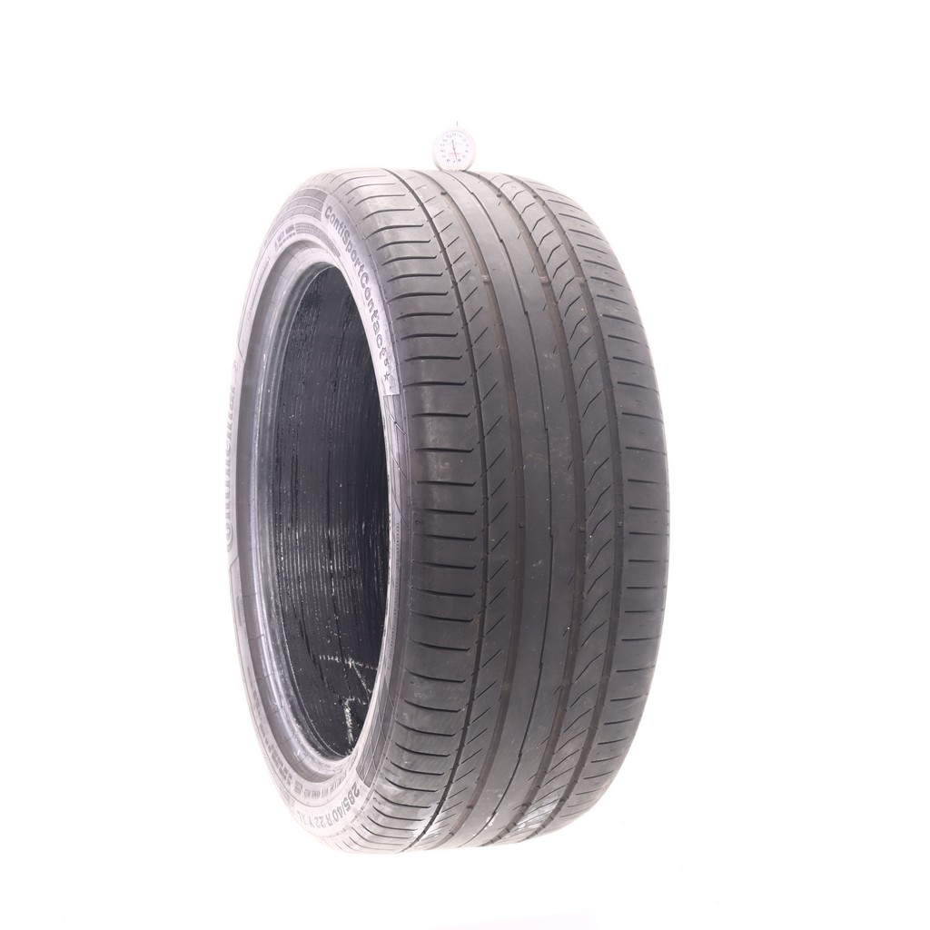 Set of (4) Used 285/40R22 Continental ContiSportContact 5 ContiSeal – 6.5-7/32