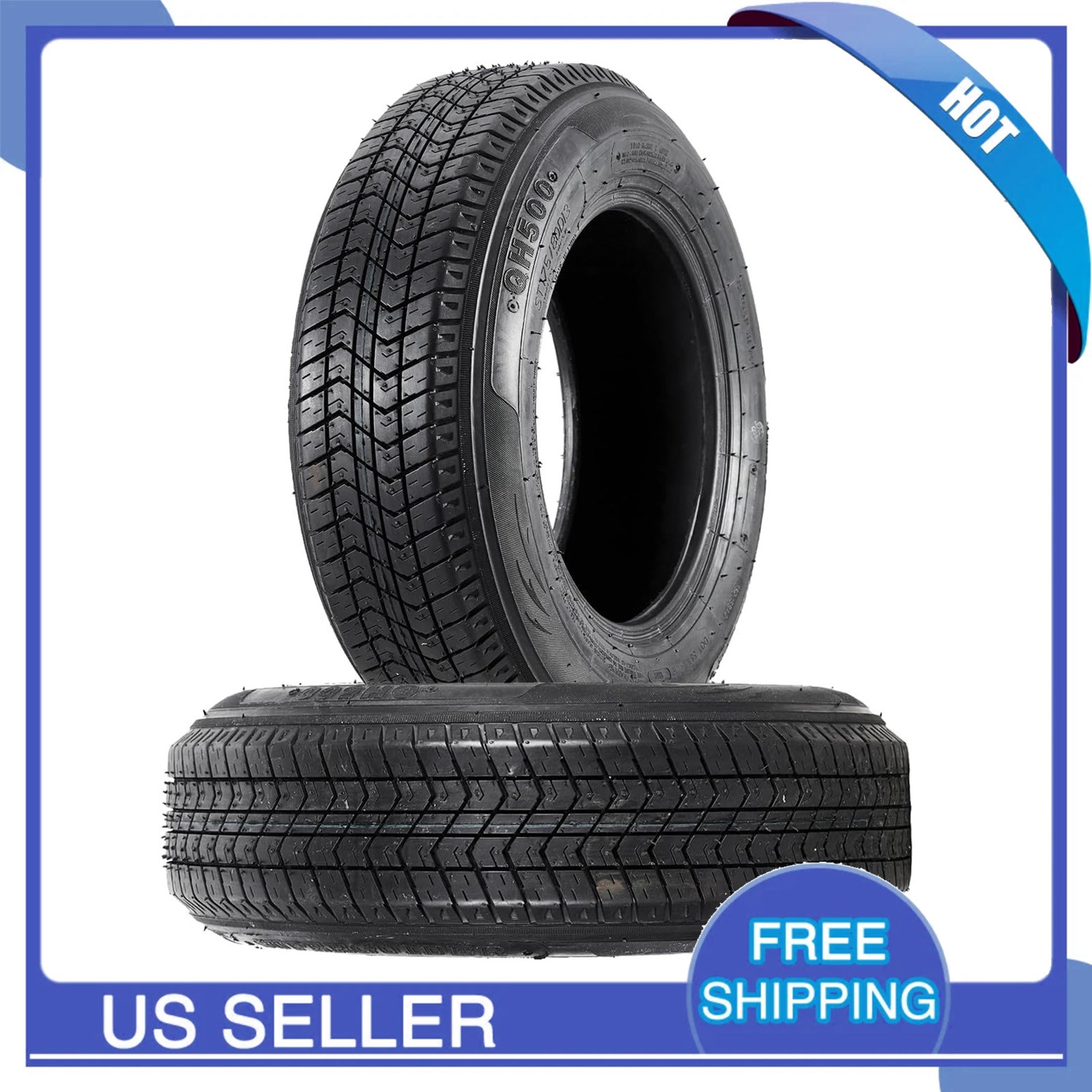 Set of 2 Versatile Heavy Duty Trailer Tire Pair ST205/75D14 6 Ply Load Range C