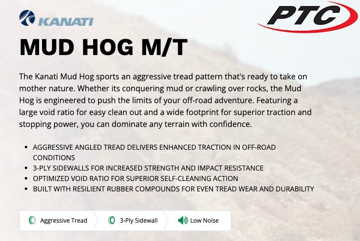 4 NEW 33×12.50R20 Kanati Mud Hog M/T Mud Tires MT 33 12.50 20 R20 10 ply 33 1250