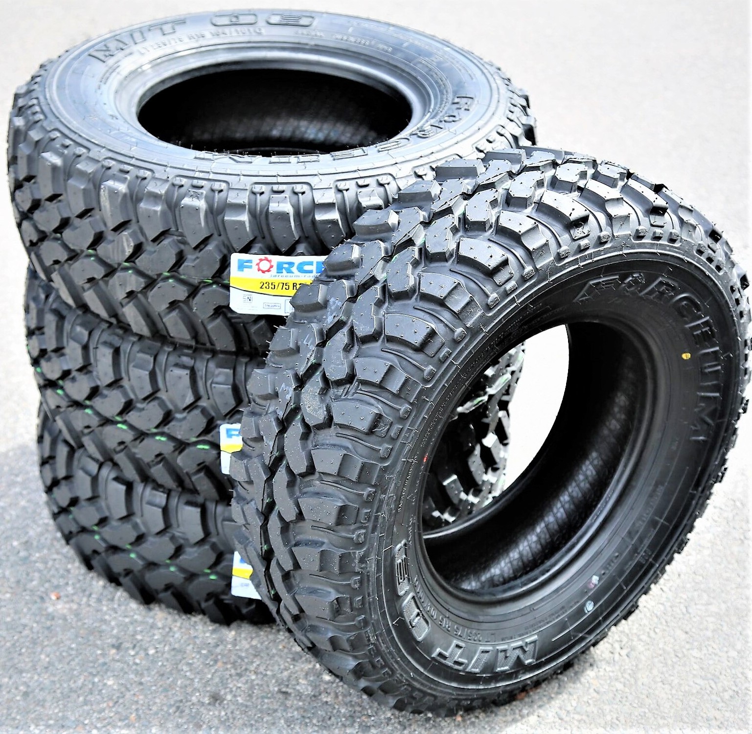 2 New Forceum M/T 08 LT 235/75R15 Load C 6 Ply MT Mud Tires
