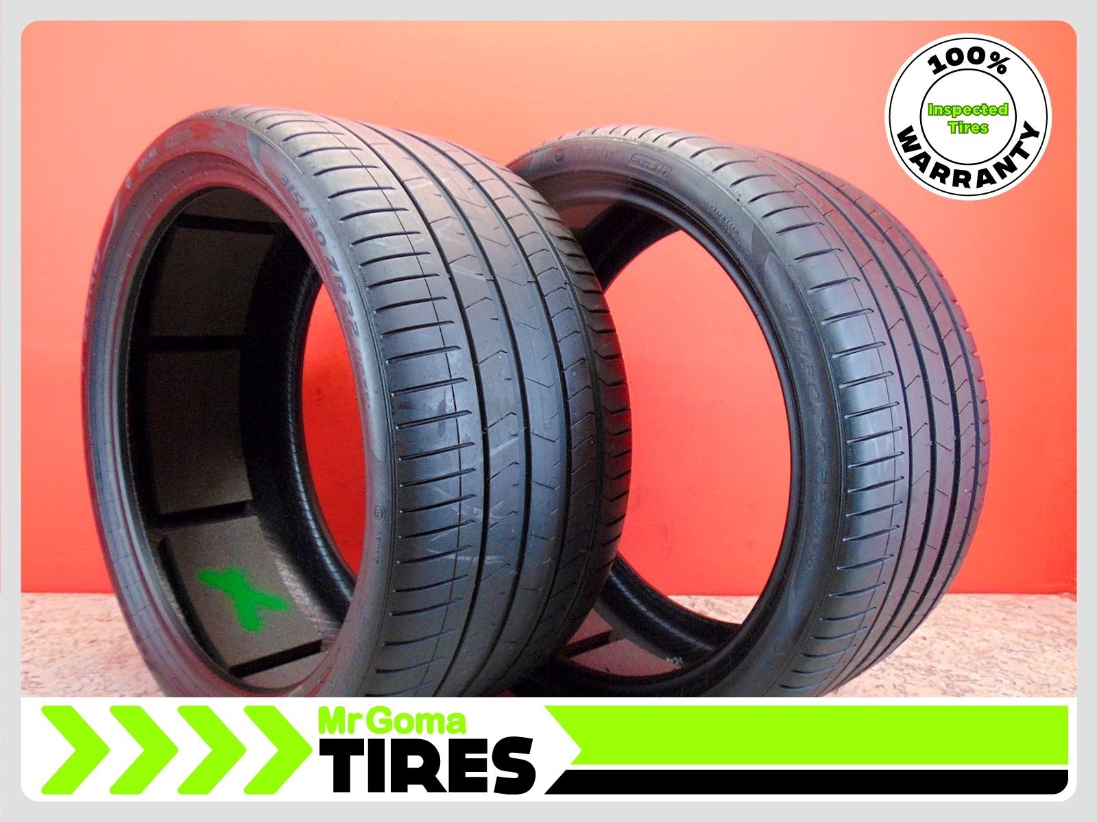 2 PIRELLI P ZERO TM PZ4 BH ELECT 315/30ZR22 USED TIRES 7.8/32 TREAD 3153022