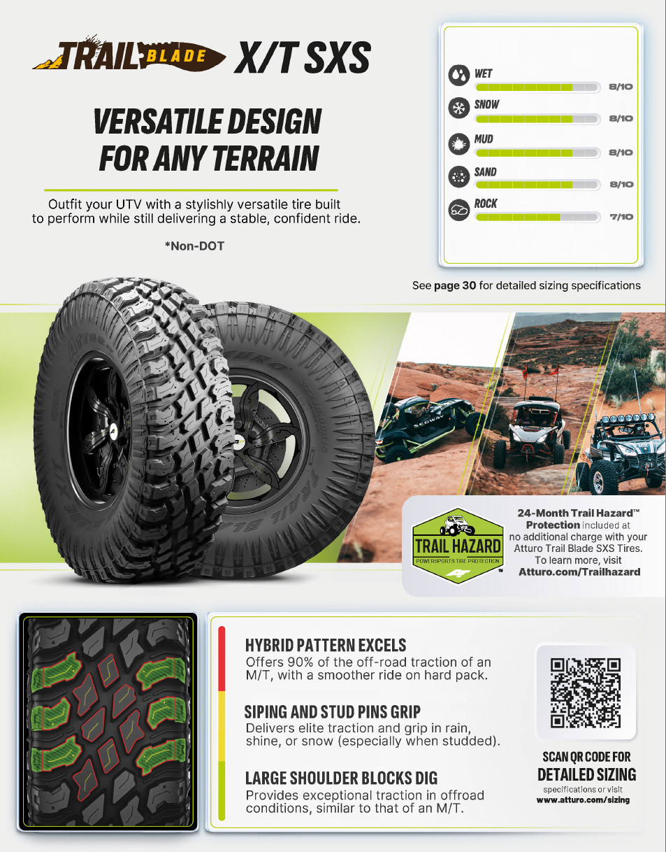 New Tire 29 9.00 14 Atturo Trail Blade XT SXS 8 Ply Radial X/T 29x9R14