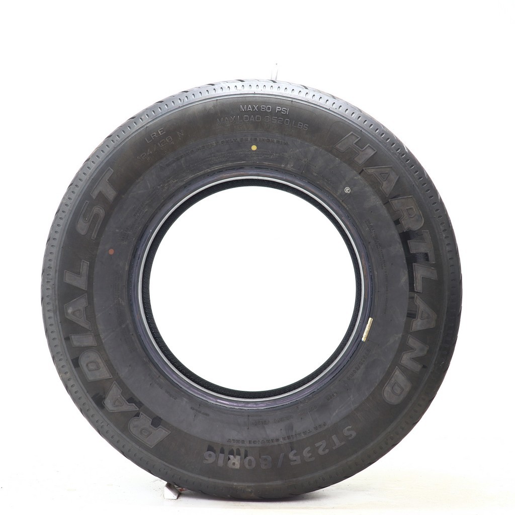 Set of (4) Used ST 235/80R16 Hartland Radial ST 124/120N – 6-7.5/32