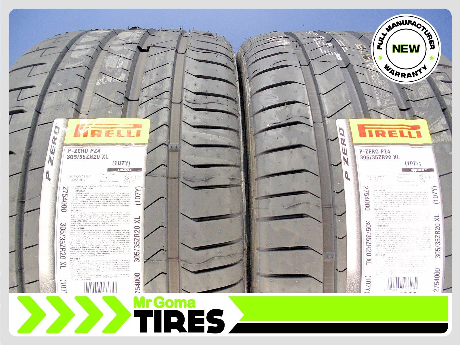 2 BRAND NEW PIRELLI P ZERO TM PZ4 XL 305/35ZR20 USED TIRES 107Y 23053520